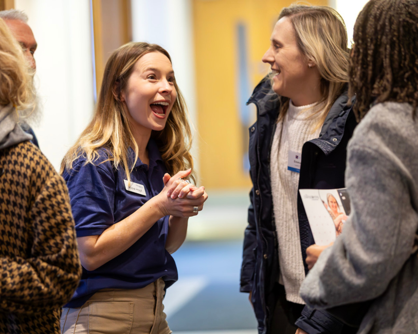 Rosie talking to members